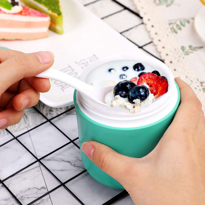 Thermosport Recipiente Hermético para Comida, Doble Pared, 380ml, 10 x 11.5 x 10 cm (12 Unidades)