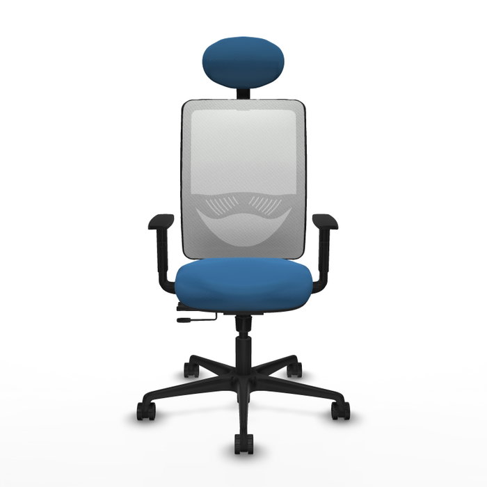 PIQUERAS Y CRESPO Silla de oficina Zulema Azul claro con respaldo blanco PIQUERAS Y CRESPO Silla de oficina Zulema Azul claro con respaldo blanco