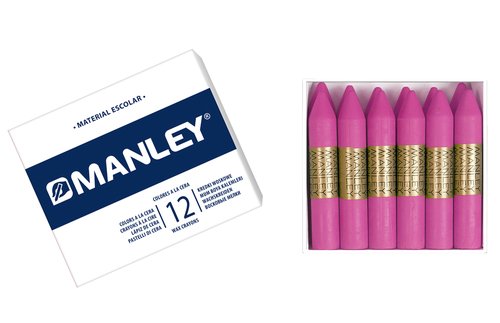 Manley Estuche de 12 Ceras 60mm Rosa Natural