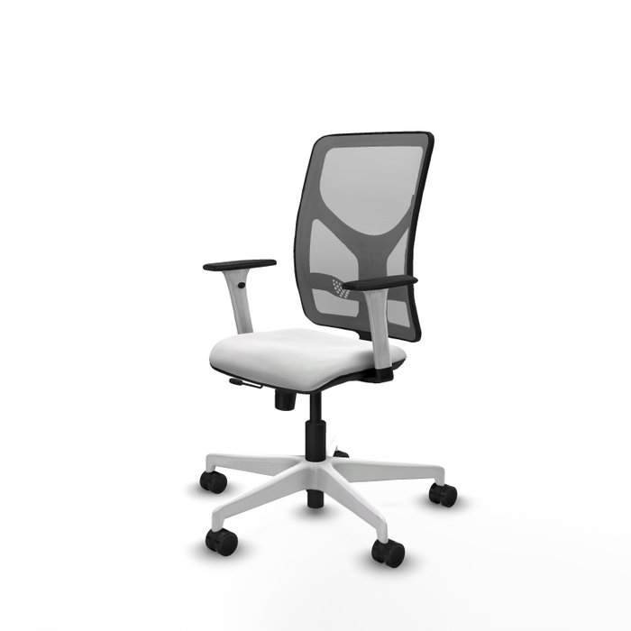 PIQUERAS Y CRESPO Silla de oficina Motilla con mecanismo Sincro/Traslack Blanco y Gris