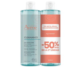 Avène Cleanance Eau Micellaire, 2 Botellas de 400 ml - Agua Micelar Limpiadora para Piel Grasa