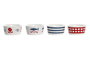 DKD Home Decor Set de Aperitivo Casitas de Gres y Bambú, 5 Piezas