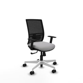 PIQUERAS Y CRESPO Silla de oficina Yunquera con mecanismo Sincro, Gris claro y Negro