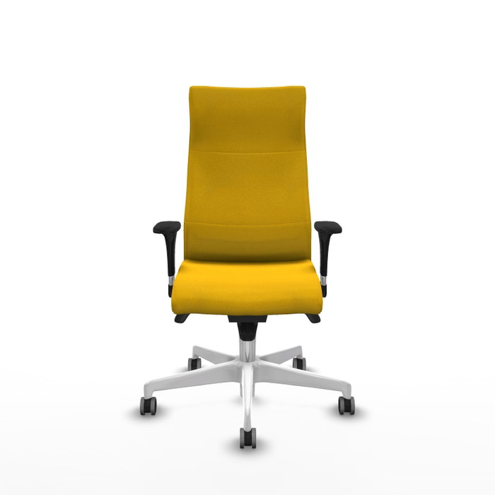 PIQUERAS Y CRESPO Sillón Albacete Amarillo con Mecanismo Sincro y Base Blanca