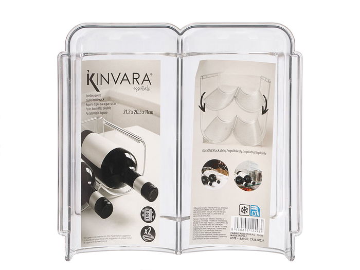 Kinvara Botellero Doble Transparente 21x11x21 cm (Set de 12) Kinvara Botellero Doble Transparente 21x11x21 cm (Set de 12)