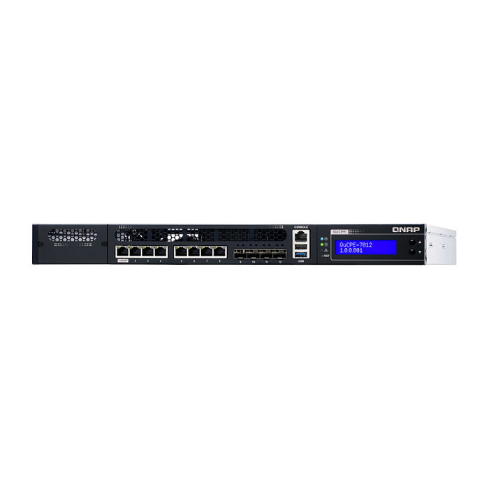QNAP QuCPE-7012-D2146NT-32G Servidor de Rack 1U con Procesador Intel Xeon D-2146NT, 32GB RAM, 8 Puertos 2.5GbE, 4 Puertos 10GbE SFP+, QNE Network