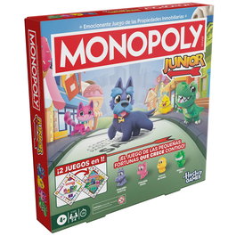 Monopoly Juego Monopoly Junior 2 En 1 G1856, Tablero Doble Cara Dos Niveles de Juego, Español, +4 Años
