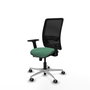 PIQUERAS Y CRESPO Silla de oficina Zulema con mecanismo Sincro/Traslack, Verde esmeralda y Negro