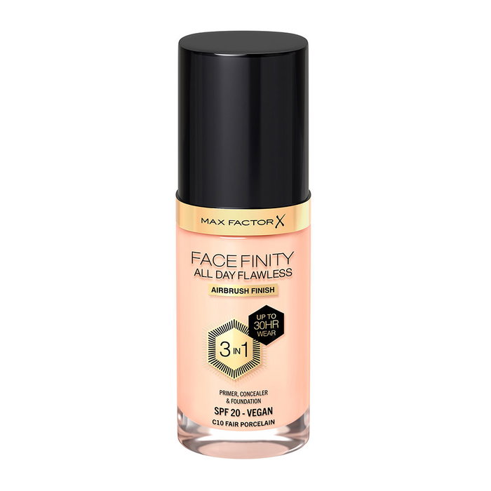Max Factor Facefinity All Day Flawless 3 in 1 Base de Maquillaje Prebase Corrector #C10-Fair Porcelain 30 ml Max Factor Facefinity All Day Flawless 3 in 1 Base de Maquillaje Prebase Corrector #C10-Fair Porcelain 30 ml