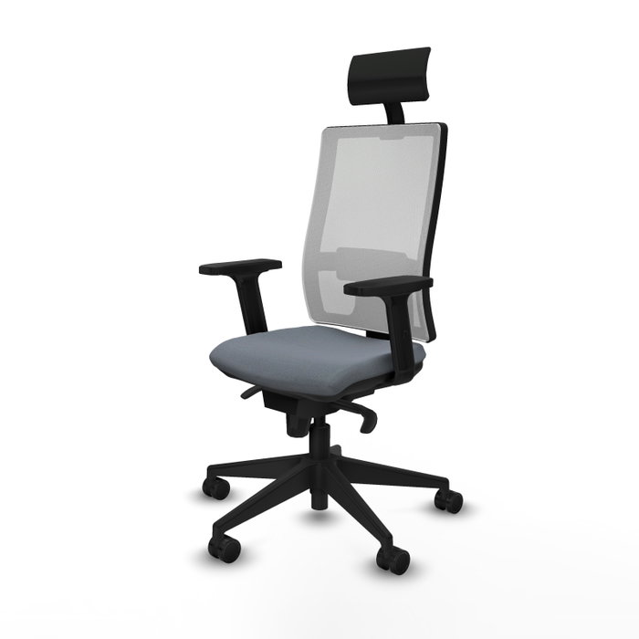 PIQUERAS Y CRESPO Silla de oficina Horna Gris y Blanca con Mecanismo Sincro
