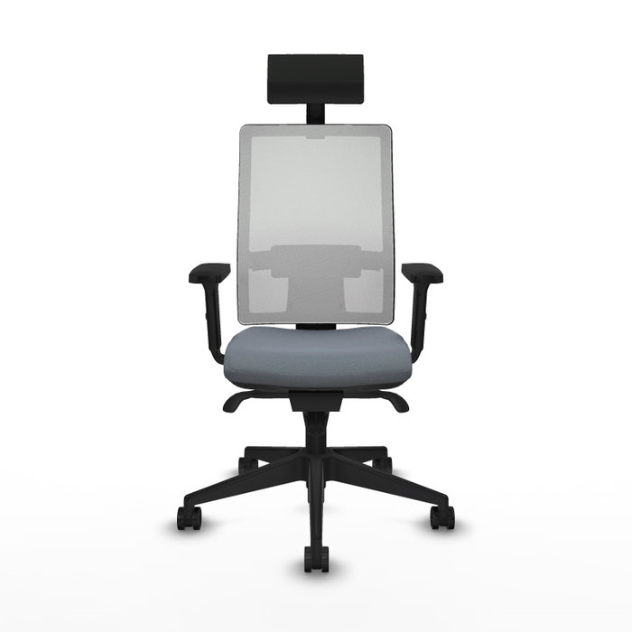 PIQUERAS Y CRESPO Silla de oficina Horna Gris y Blanca con Mecanismo Sincro