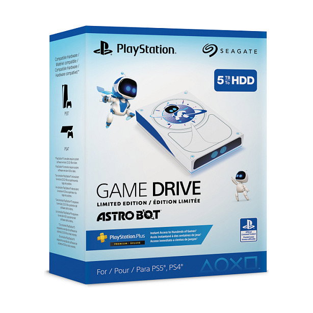 Seagate Game Drive Astro Bot Edición Limitada 5 TB Disco Duro Externo Blanco y Azul USB 3.2 Gen 1