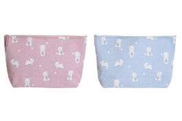 DKD Home Decor Neceser Sweet Baby 23 Rosa Azul 8 x 21 x 33 cm (2 Unidades) Impermeable