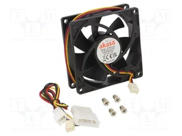 Akasa AK-181BK-S Ventilador Axial 80x80x25mm 12VDC Negro