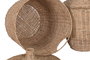 DKD Home Decor Cesta Tropical Natural Ratán Metal 42 x 63 x 42 cm Set de 2