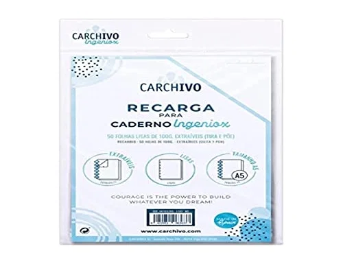 Carchivo Recambio para Cuaderno Ingeniox DIN A5 50 Hojas Liso 100 g