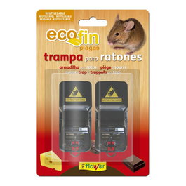 Flower Fin - Trampa Mecánica para Ratones y Ratas Reutilizable, Captura Rápida, Bordes Dentados, 2 Unidades