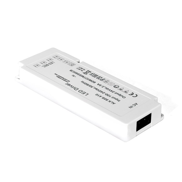 ALK Transformador Fuente de Alimentación 6 Vías 24V DC 60W (48W Máx/Vía) IP20 para Iluminación LED - 168x60x22 mm