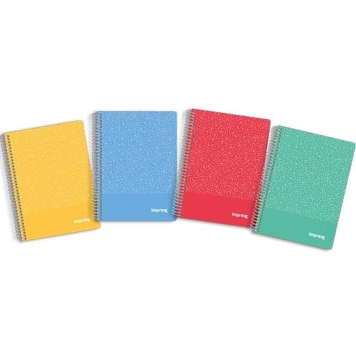 IMPREX Set de 4 Cuadernos de Espiral Imprex A5 Tapa PP Horizontal Colores Surtidos IMPREX Set de 4 Cuadernos de Espiral Imprex A5 Tapa PP Horizontal Colores Surtidos