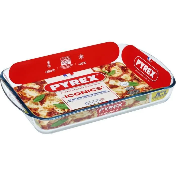 Pyrex Fuente Rectangular de Vidrio Iconic'S 40x27x6 cm