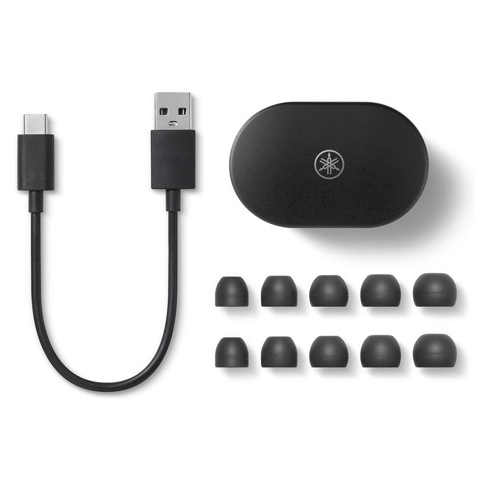 Yamaha TW-E7B Auriculares True Wireless con Cancelación de Ruido Activo, Negro