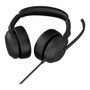 Jabra Evolve2 50 USB-C/USB-A - Auriculares Supraaurales con Diadema, Bluetooth 5.2, Cancelación Activa de Ruido, 4 Micrófonos, Optimizados para Microsoft Teams - Negro