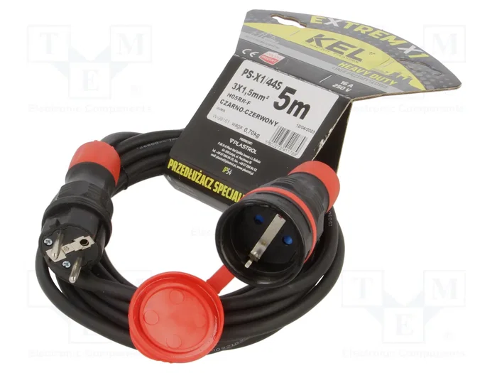 KEL Prolongador de alimentación H05RR-F 3G1,5mm2 5m negro KEL Prolongador de alimentación H05RR-F 3G1,5mm2 5m negro