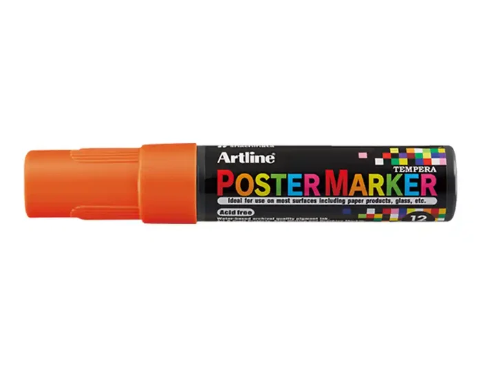 Artline Poster Marker EPP-12 punta rectangular 12 mm naranja fluor