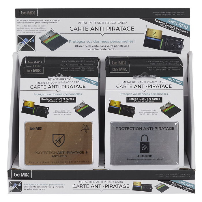 Be Mix Funda Antipirateo RFID Tarjeta Aluminio 5.5x8.6 cm Protección Datos