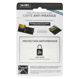 Be Mix Funda Antipirateo RFID Tarjeta Aluminio 5.5x8.6 cm Protección Datos