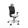 PIQUERAS Y CRESPO Silla de oficina Yunquera con mecanismo Sincro/Traslack, Blanco y Negro