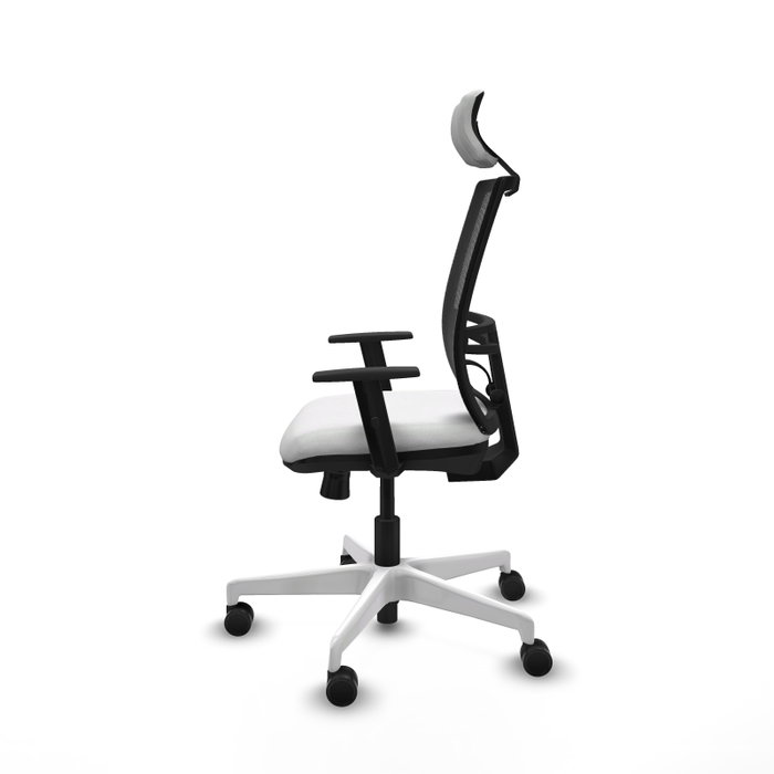 PIQUERAS Y CRESPO Silla de oficina Yunquera con mecanismo Sincro/Traslack, Blanco y Negro