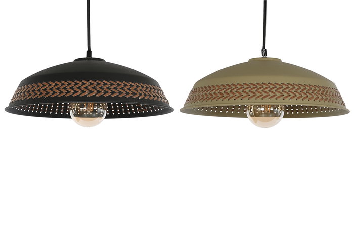 DKD Home Decor Lámpara de Techo Moderna Negra y Crema 42 x 24 x 42 cm (2 Unidades)