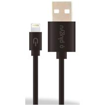 Plugyu Cable USB-A a Lightning de 1 metro para carga rápida 1.5A - Negro, compatible con iPhone, iPad