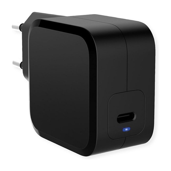 VALUE Cargador USB Tipo C PD 45W con Enchufe Europeo Negro VALUE Cargador USB Tipo C PD 45W con Enchufe Europeo Negro