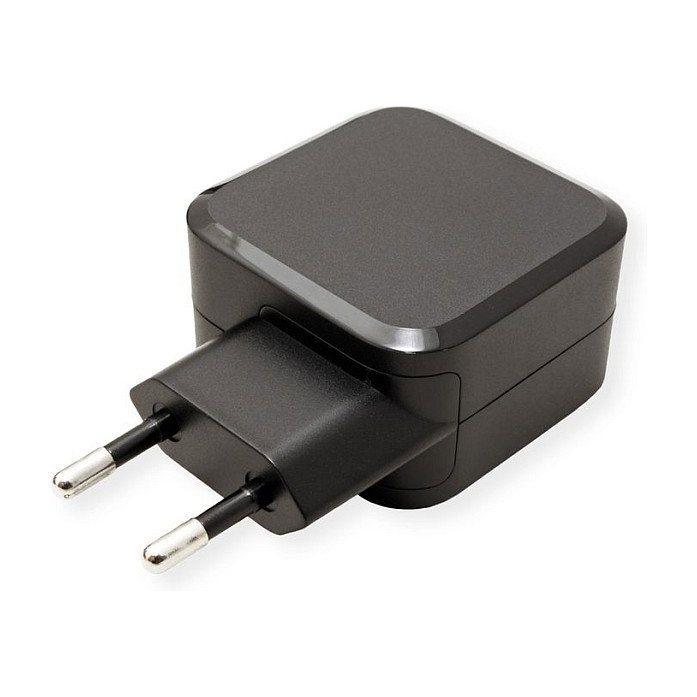 VALUE Cargador USB Tipo C PD 45W con Enchufe Europeo Negro VALUE Cargador USB Tipo C PD 45W con Enchufe Europeo Negro