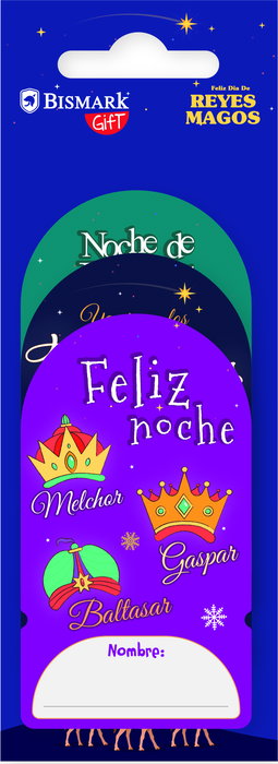 Bismark 333589 Pack 6 Etiquetas Adhesivas Reyes Magos 6x16.5 cm