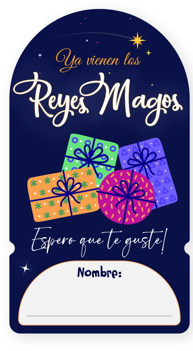Bismark 333589 Pack 6 Etiquetas Adhesivas Reyes Magos 6x16.5 cm