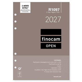 Finocam Recambio Anual Agenda de Anillas Open R1097 2027 155x215mm