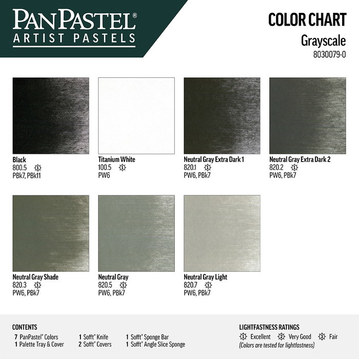 Panpastel 7 - Estuche escala de grises Panpastel 7 - Estuche escala de grises
