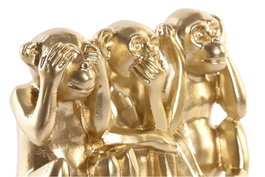 DKD Home Decor Figura de Monos en Resina Dorado