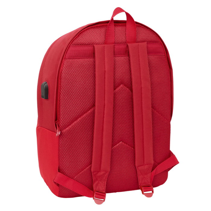 Safta Mochila Doble Sevilla F.C. para Portátil 15,6 Pulgadas con USB y Resistente al Agua