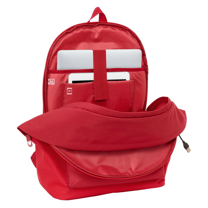 Safta Mochila Doble Sevilla F.C. para Portátil 15,6 Pulgadas con USB y Resistente al Agua