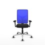 PIQUERAS Y CRESPO Silla de oficina Motilla con mecanismo Sincro, Azul y Negro