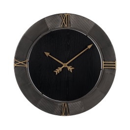 Ixia Reloj de Pared Negro DM-METAL 80 x 2,50 x 80 cm