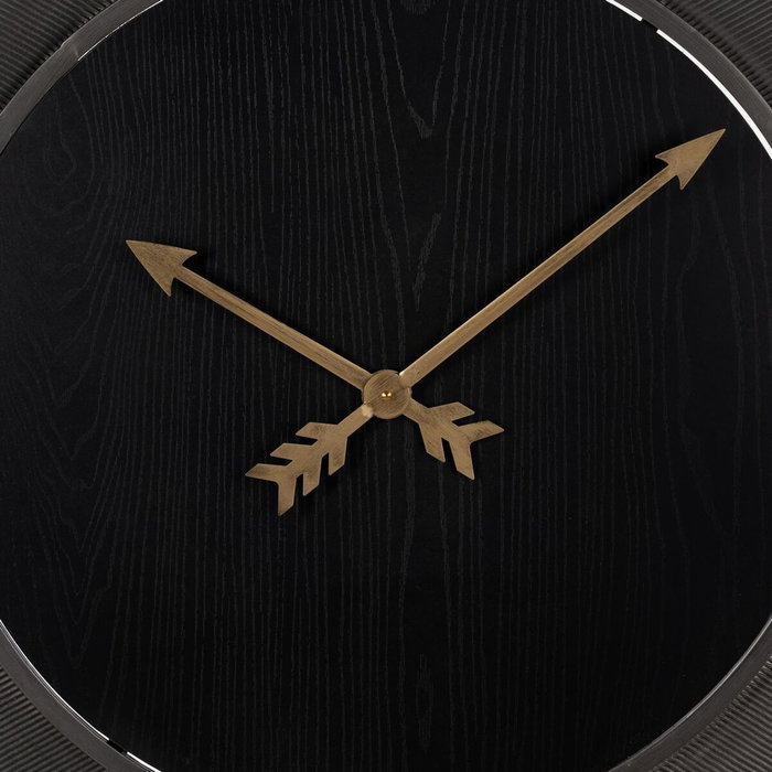 Ixia Reloj de Pared Negro DM-METAL 80 x 2,50 x 80 cm