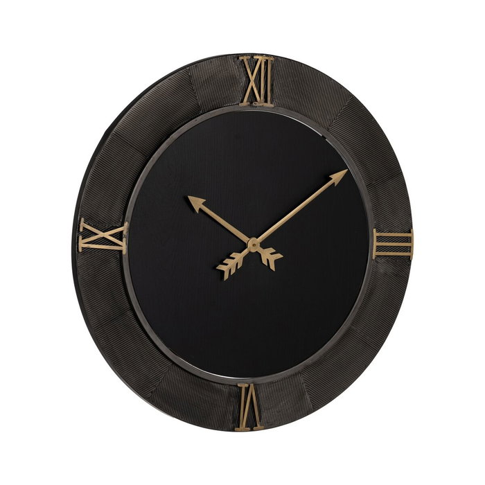 Ixia Reloj de Pared Negro DM-METAL 80 x 2,50 x 80 cm