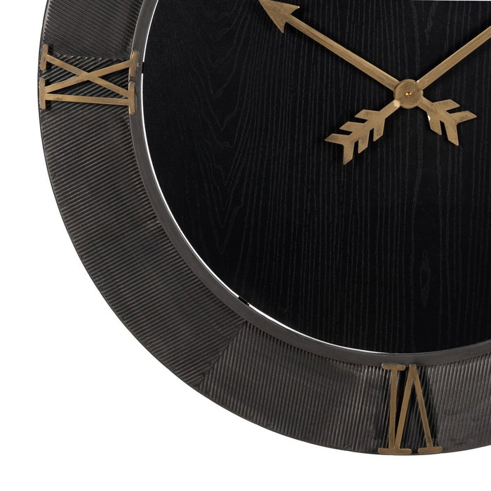 Ixia Reloj de Pared Negro DM-METAL 80 x 2,50 x 80 cm