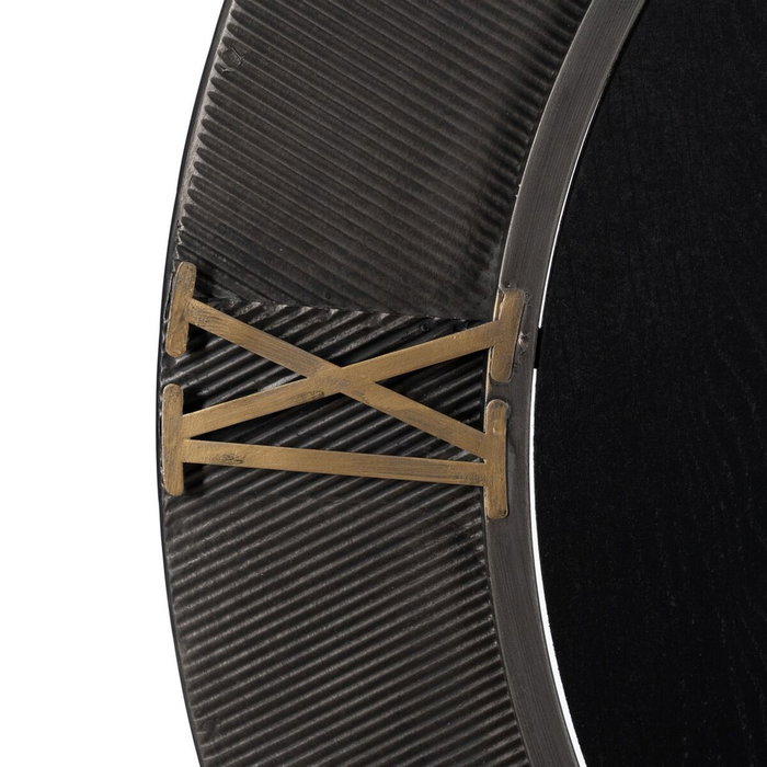 Ixia Reloj de Pared Negro DM-METAL 80 x 2,50 x 80 cm