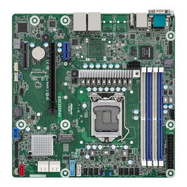 ASRock E3C252D4U Placa Base micro-ATX LGA 1200, Chipset Intel C252, Soporte Xeon E-2300, DDR4 32GB, RAID, GbE